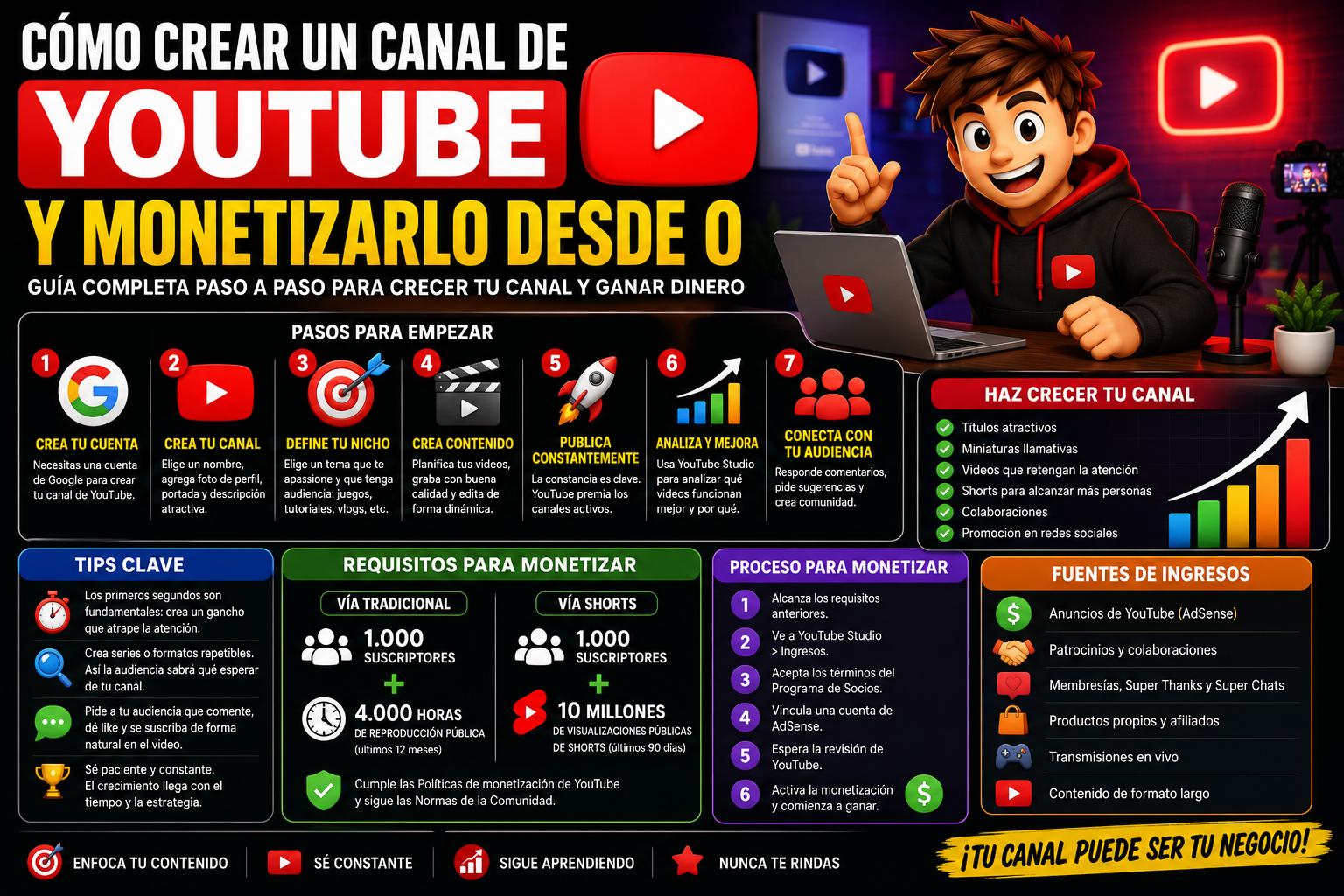 Cómo crear un canal de YouTube y monetizarlo